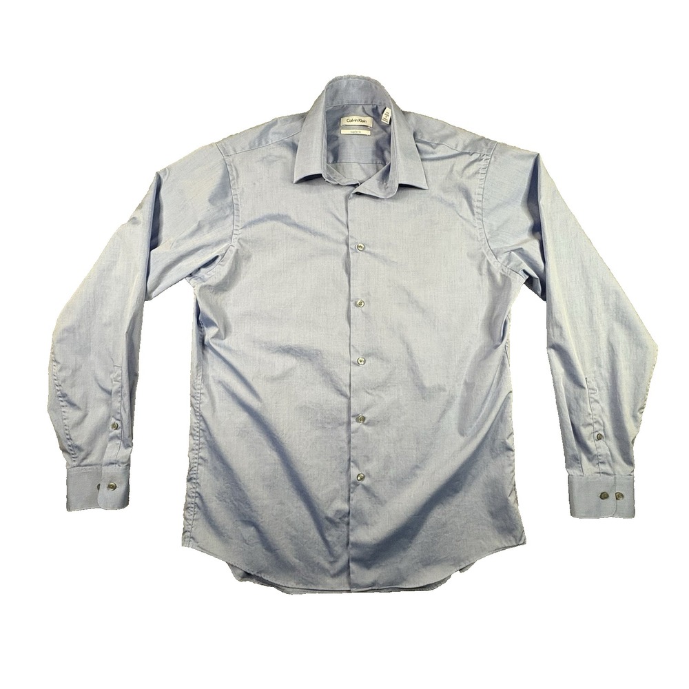 Calvin‎ Klein Men's M Regular Fit LS Dress Shirt. Light Blue. SEE DESCRIPTION